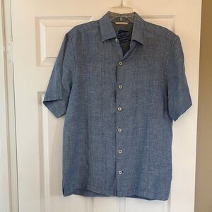Tommy Bahama Light Blue Casual Linen Button Down Shirt